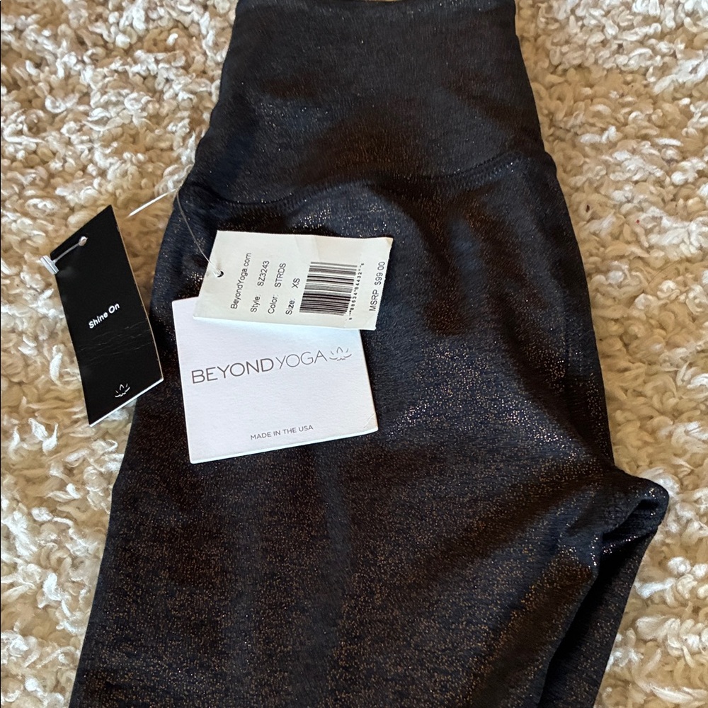 Beyond Yoga Black Shimmer Leggings